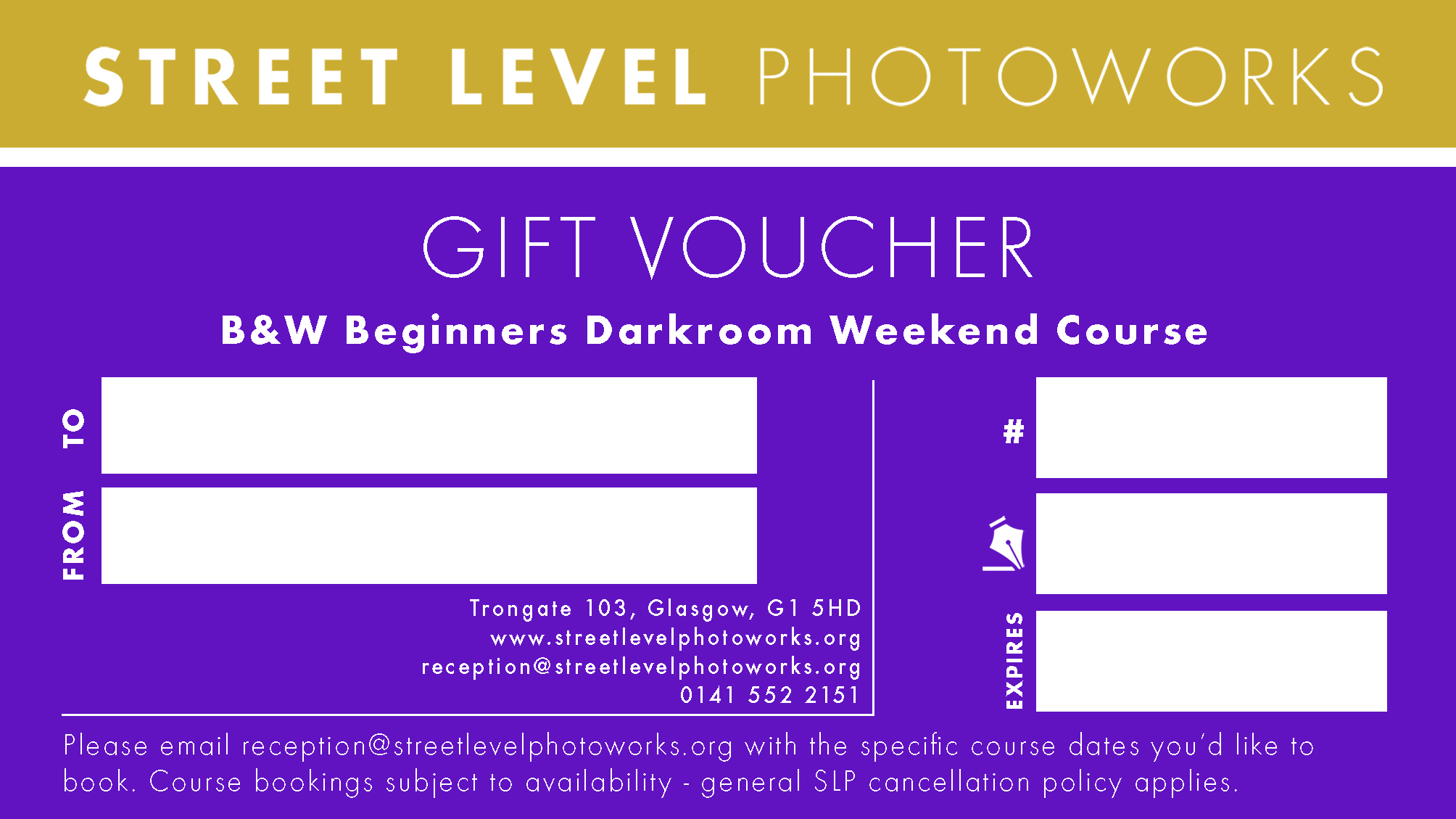 Image of B&W Beginners SLR & Darkroom Weekend Course - Gift Voucher by Street Level Photoworks