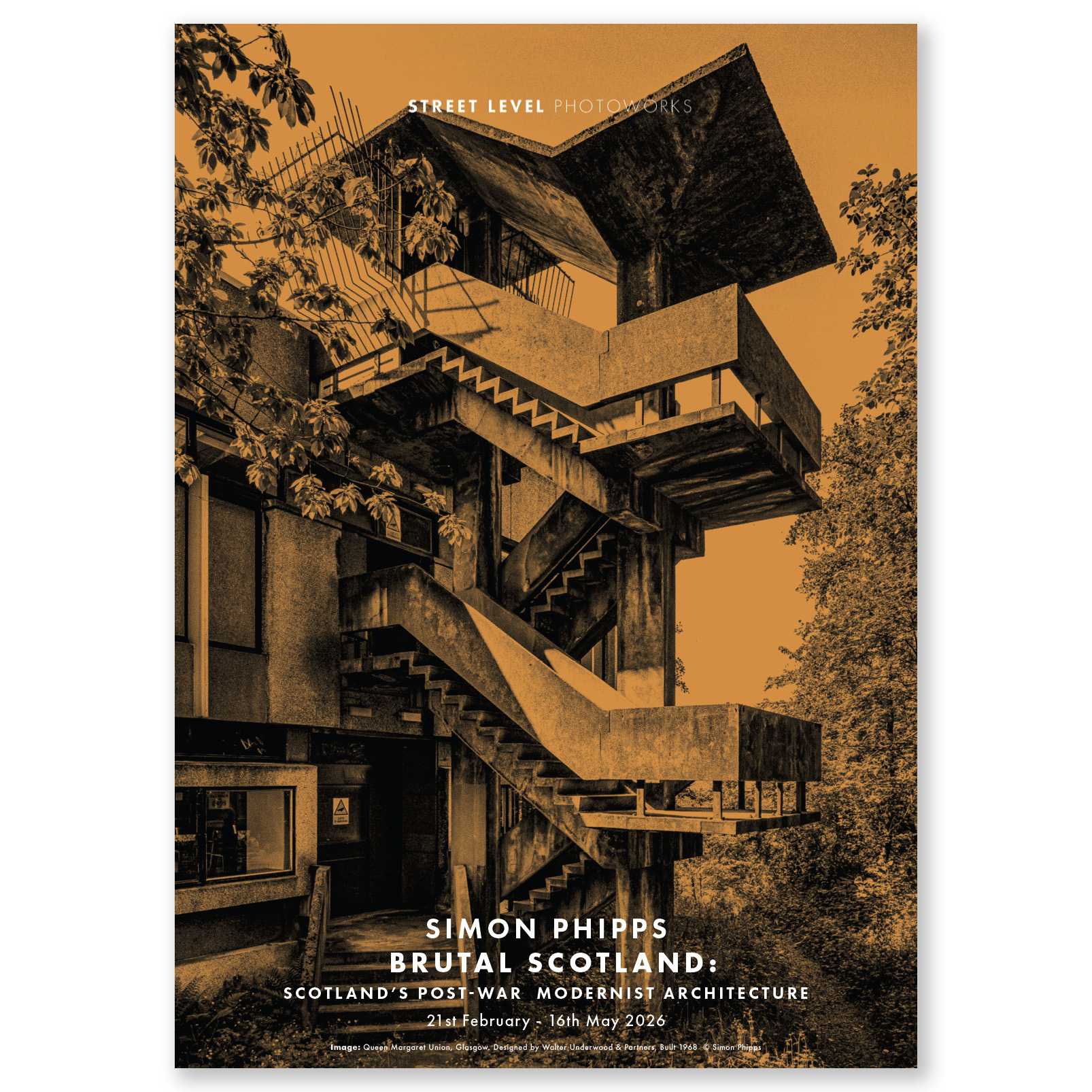 Image of Brutal Scotland QMU Stairs Poster by Simon Phipps