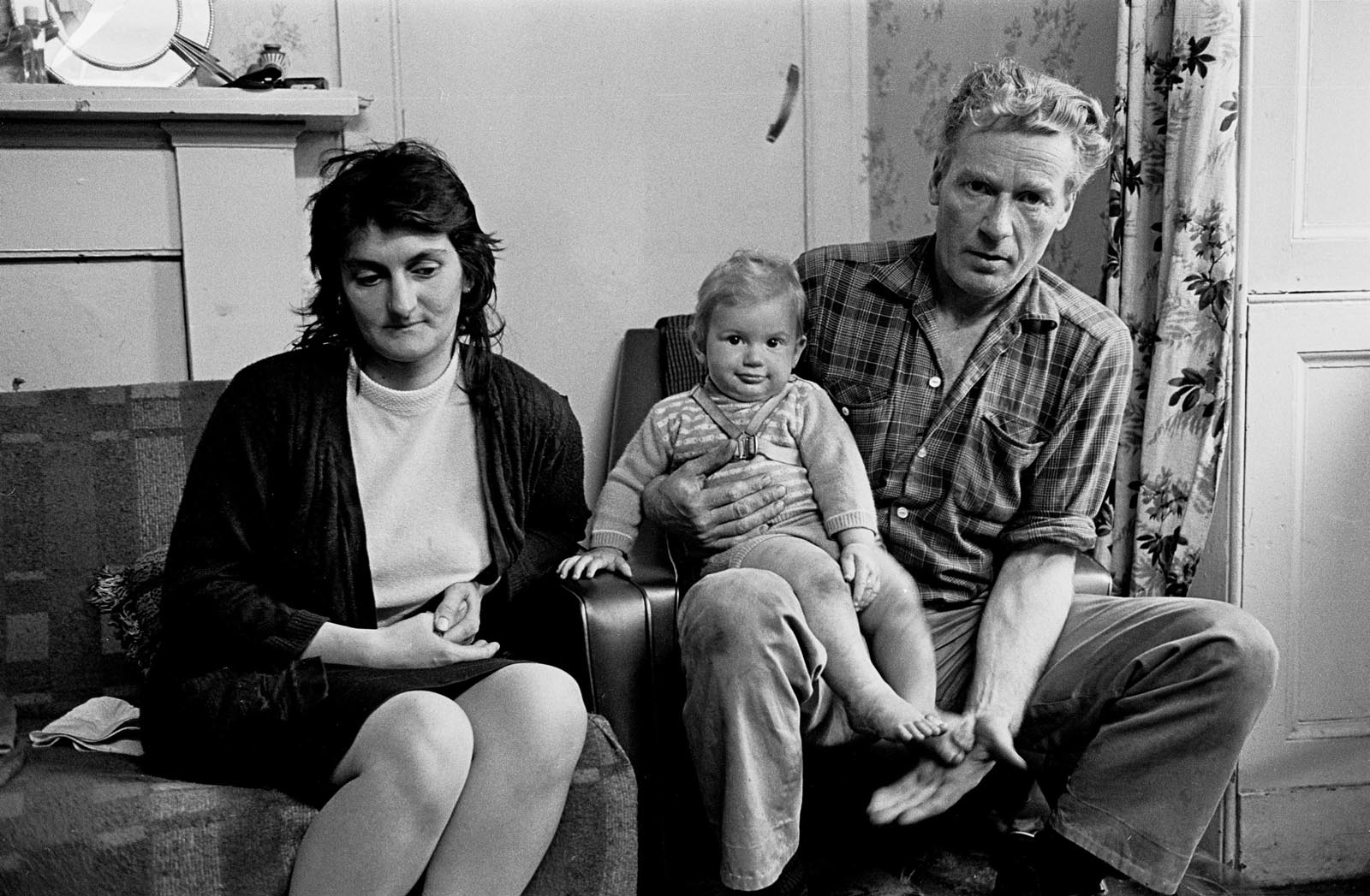 Family living in a slum tenement. Edinburgh, 1972.